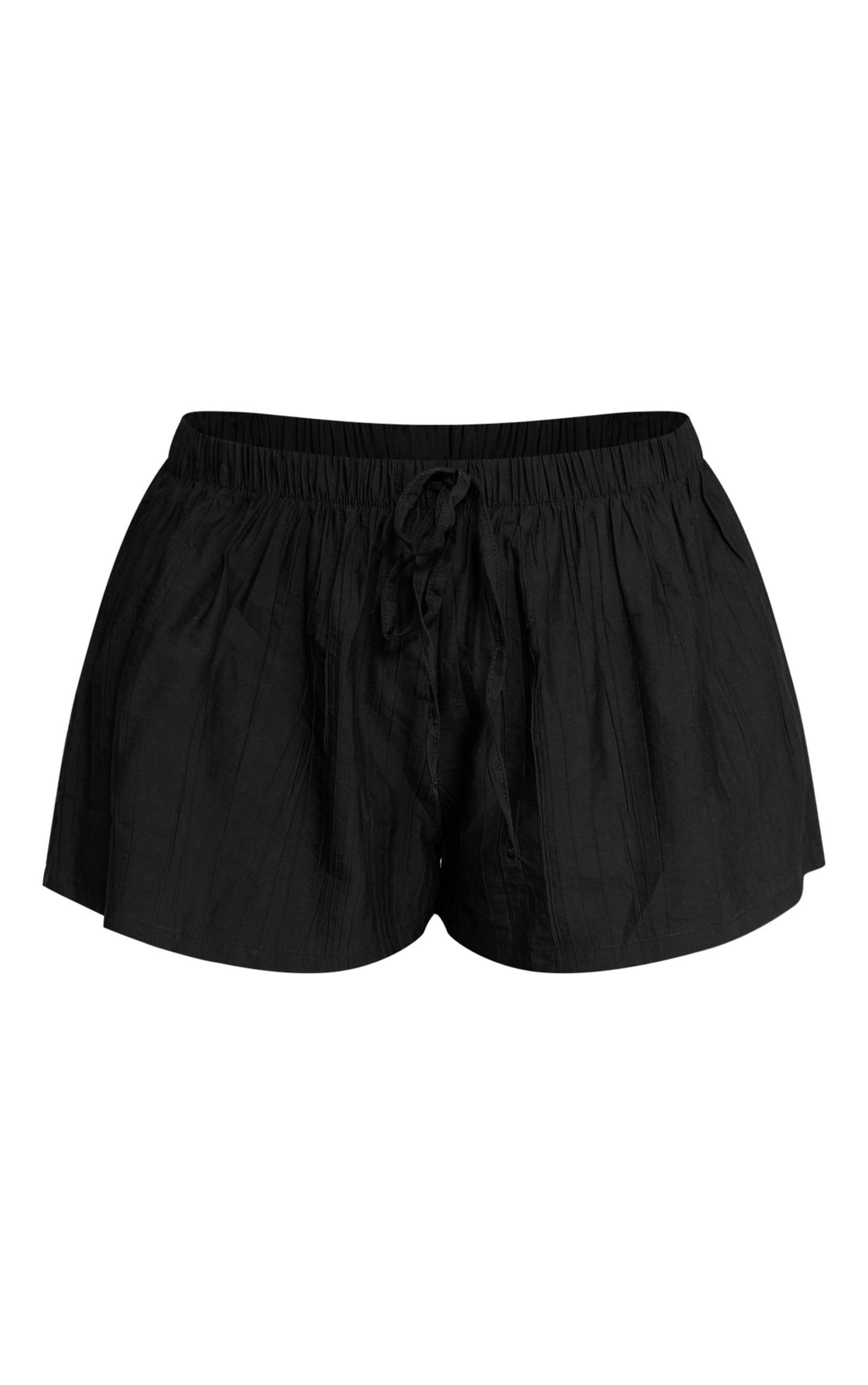 Black Textured Drawstring Shorts Product Image