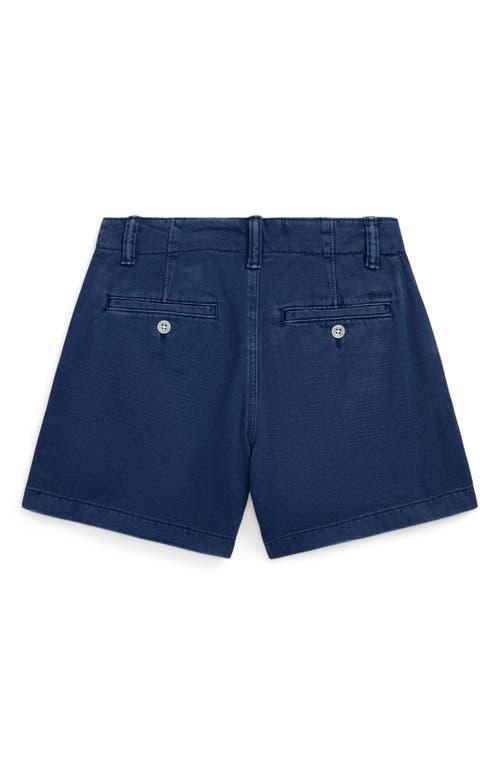 Dusty Blue Cotton Dip Waist Hot Pants Product Image