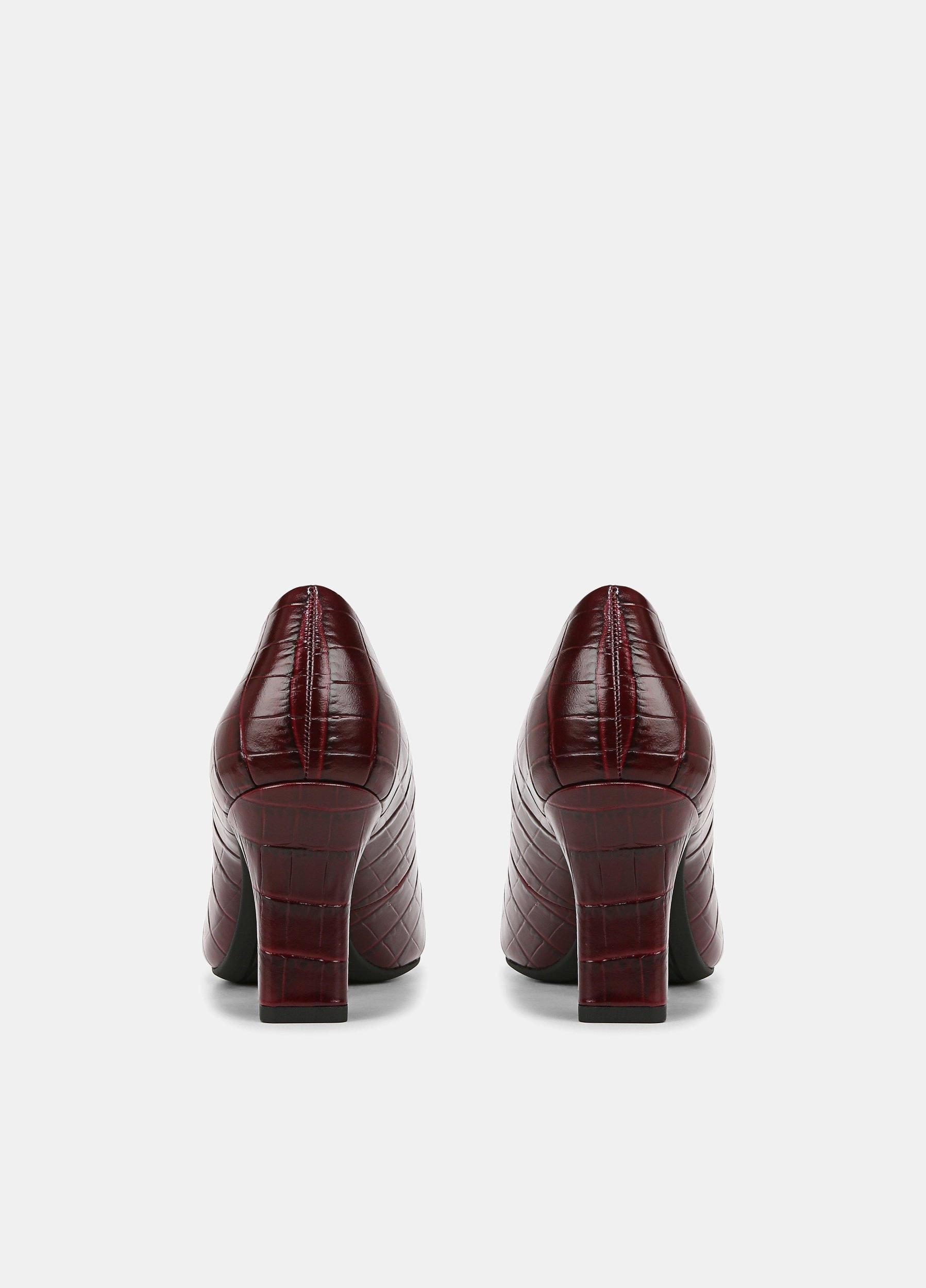 Womens Diane Croc-Embossed Leather Pump, Deep Cherry, Size 5 Vince Product Image