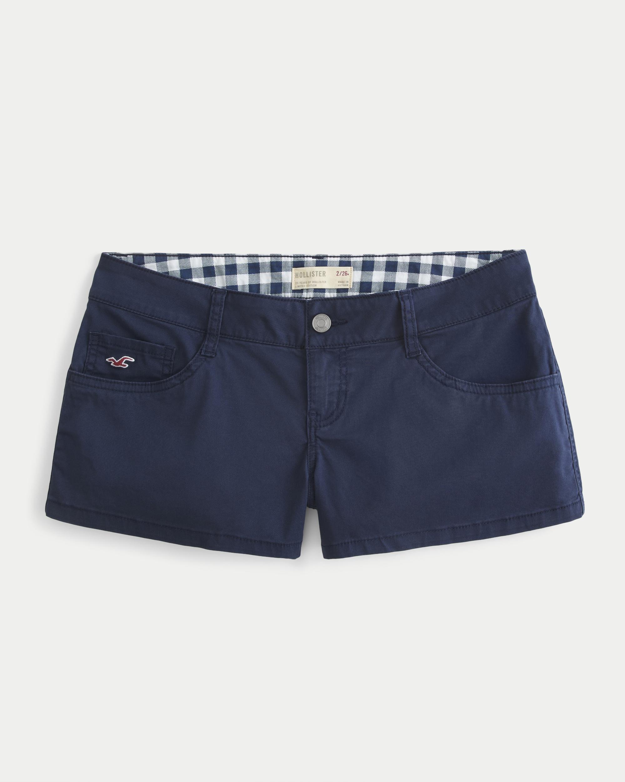 Ultra Low-Rise Khaki Twill Mini Shorts Product Image