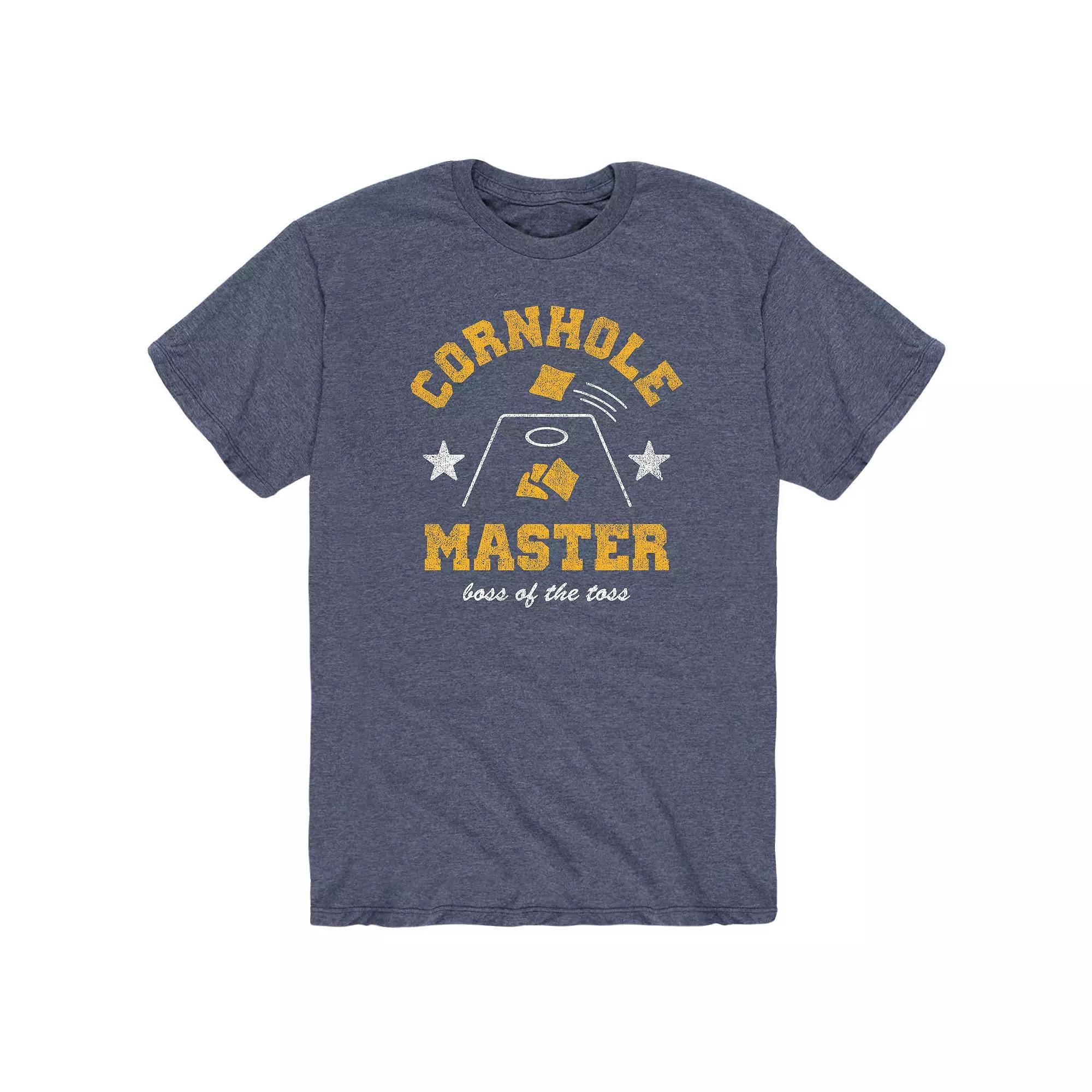 Men's Cornhole Master Tee, Size: Large, Grey Blue Product Image