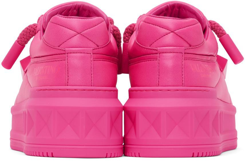 VALENTINO GARAVANI Pink One Stud Xl Sneakers In Uwt Pink Pp Product Image