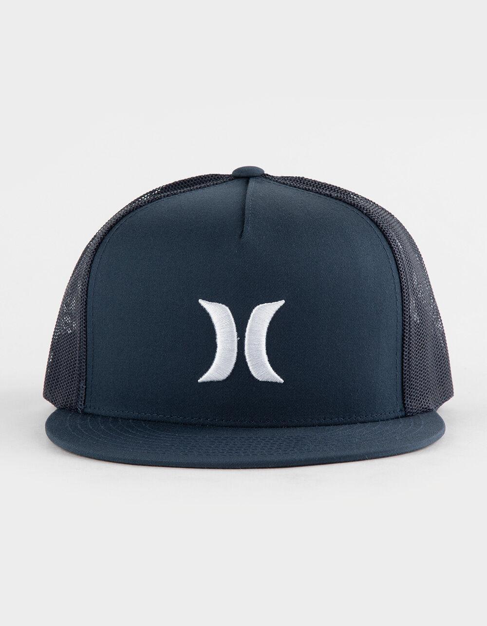 HURLEY Icon Solid Flat Trucker Hat - NAVY Product Image