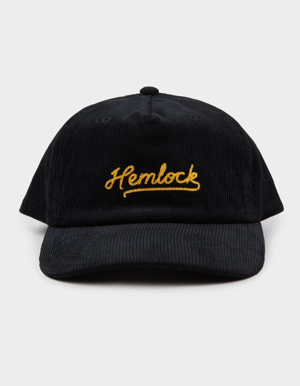 HEMLOCK HAT CO. Wesley 5 Panel Snapback Hat - BLACK Product Image