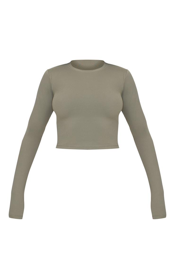 Olive Sculpt Long Sleeve Crop Gym Top Product Image