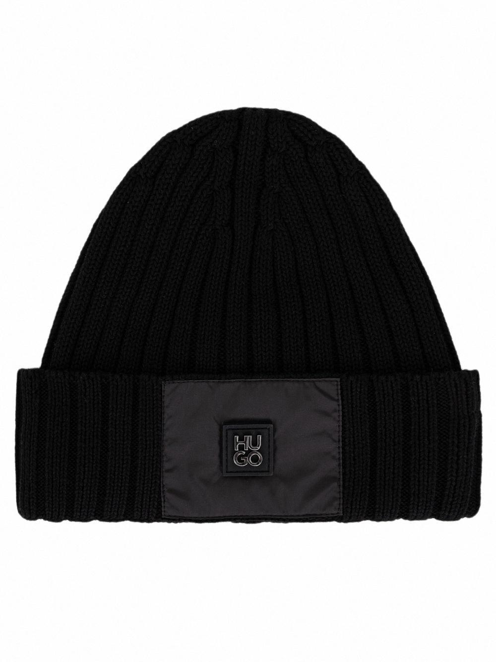 HUGO BOSS Rib Knitted Hat In Black Product Image