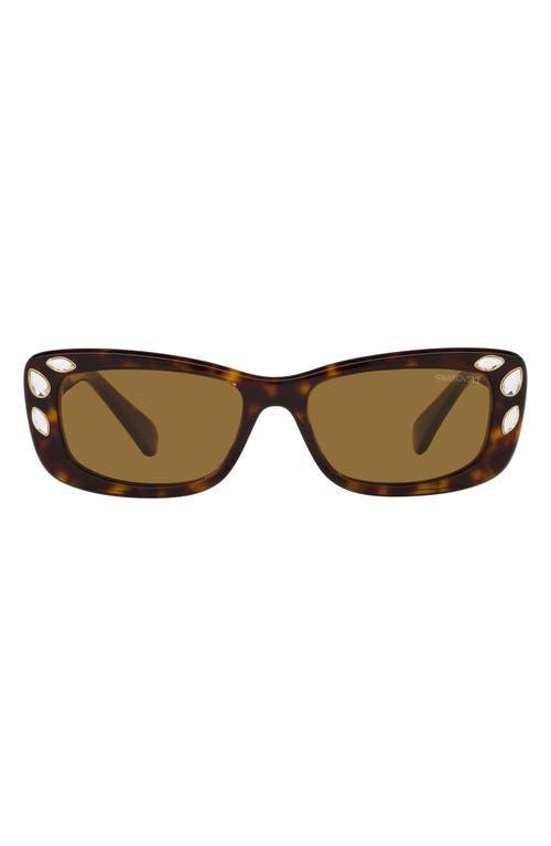 Swarovski SK6008 54mm Crystal Tortoise Rectangle Statement Sunglasses Product Image