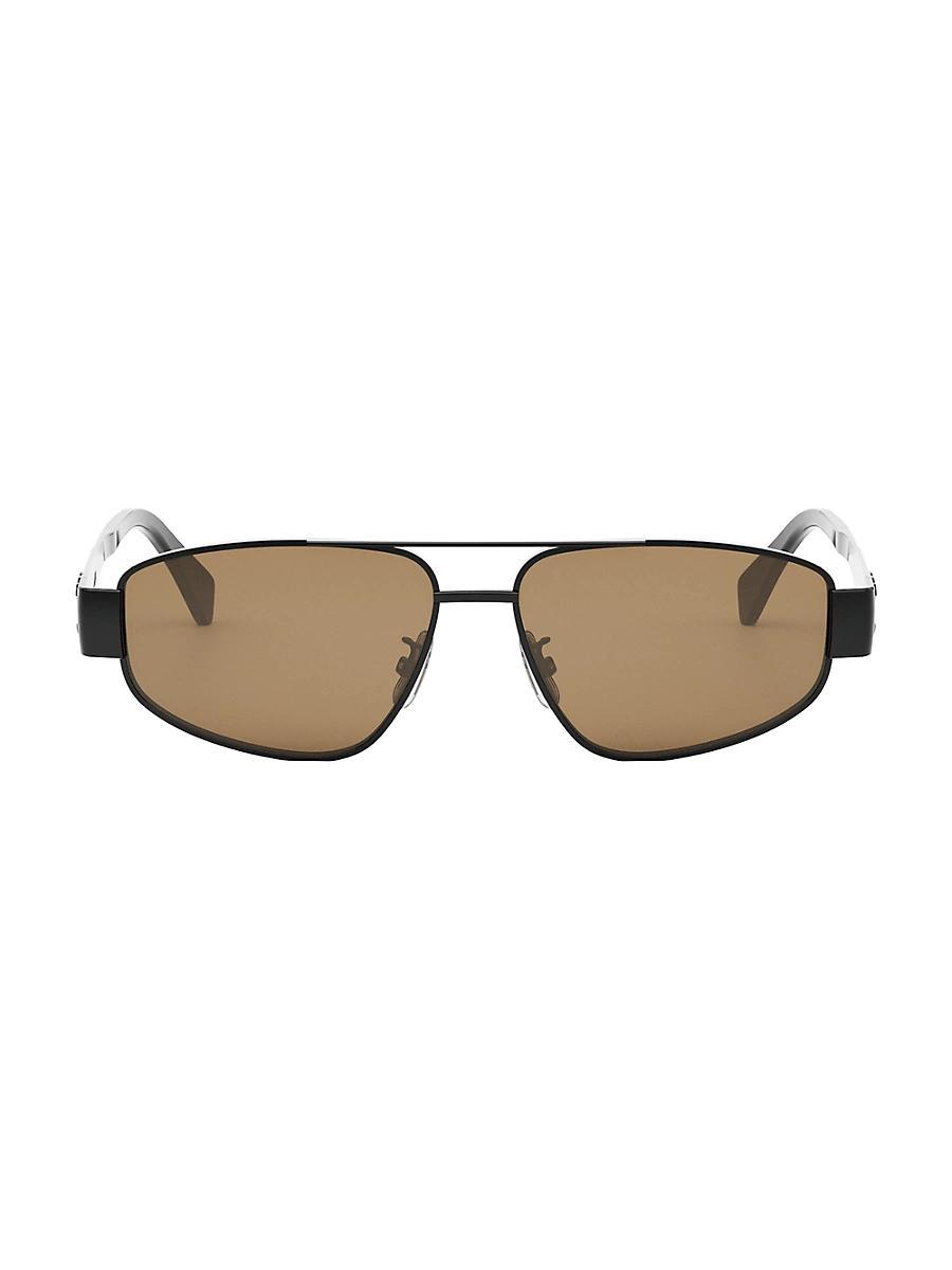 Mens Metal Triomphe 57MM Pilot Sunglasses Product Image