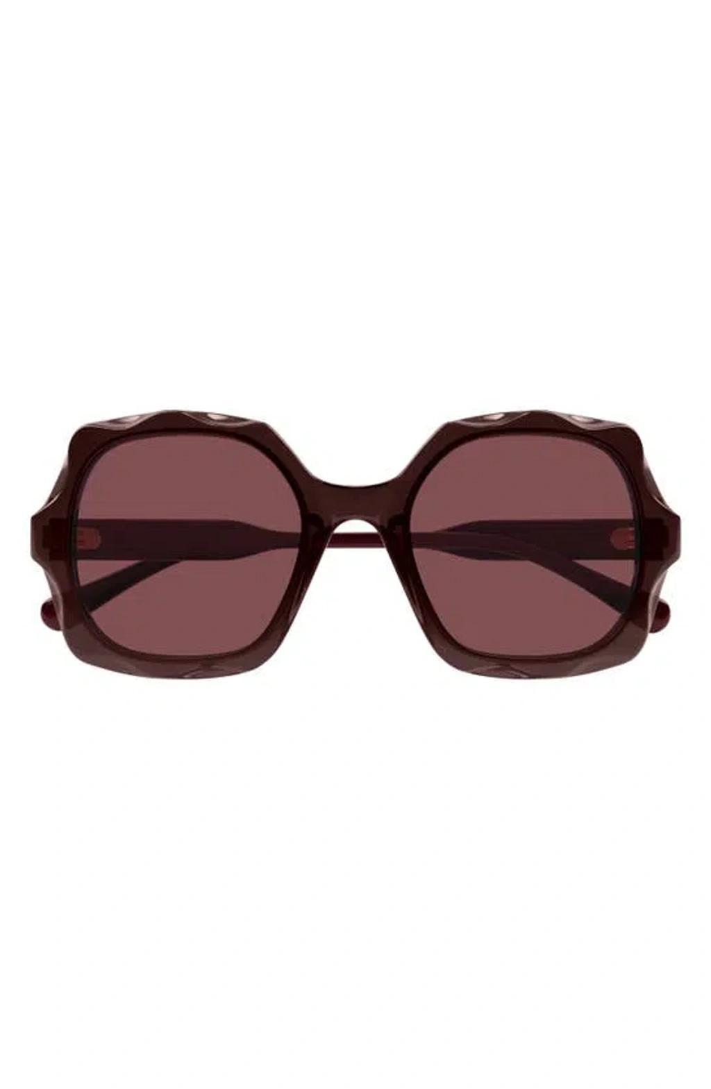 CHLOÉ 53mm Square Sunglasses In Purple Product Image