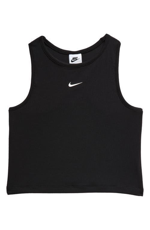 Nike Kids' Sportswear Rib Racerback Tank in Black at Nordstrom Product Image
