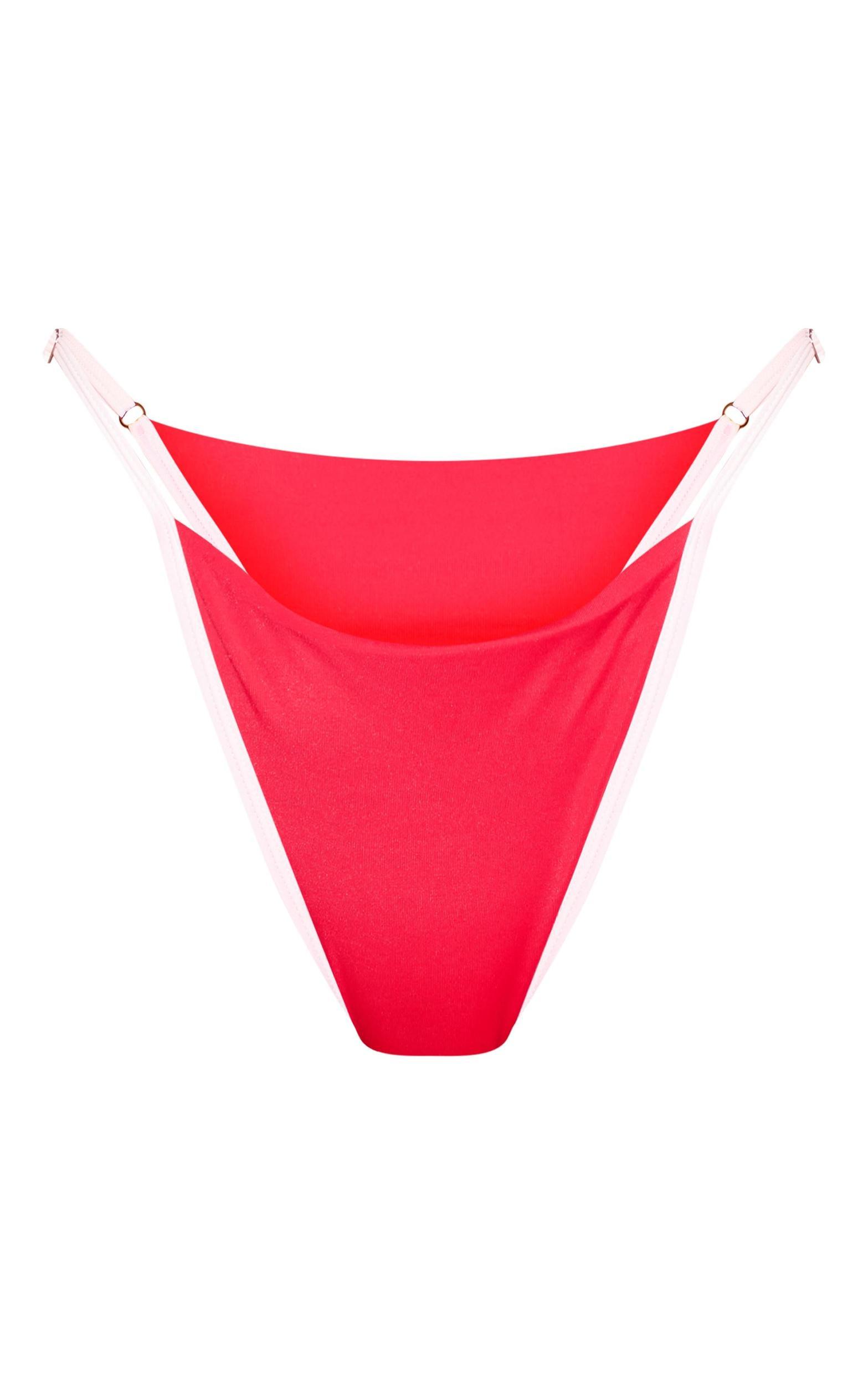 Red Contrast Binding Bikini Top Product Image