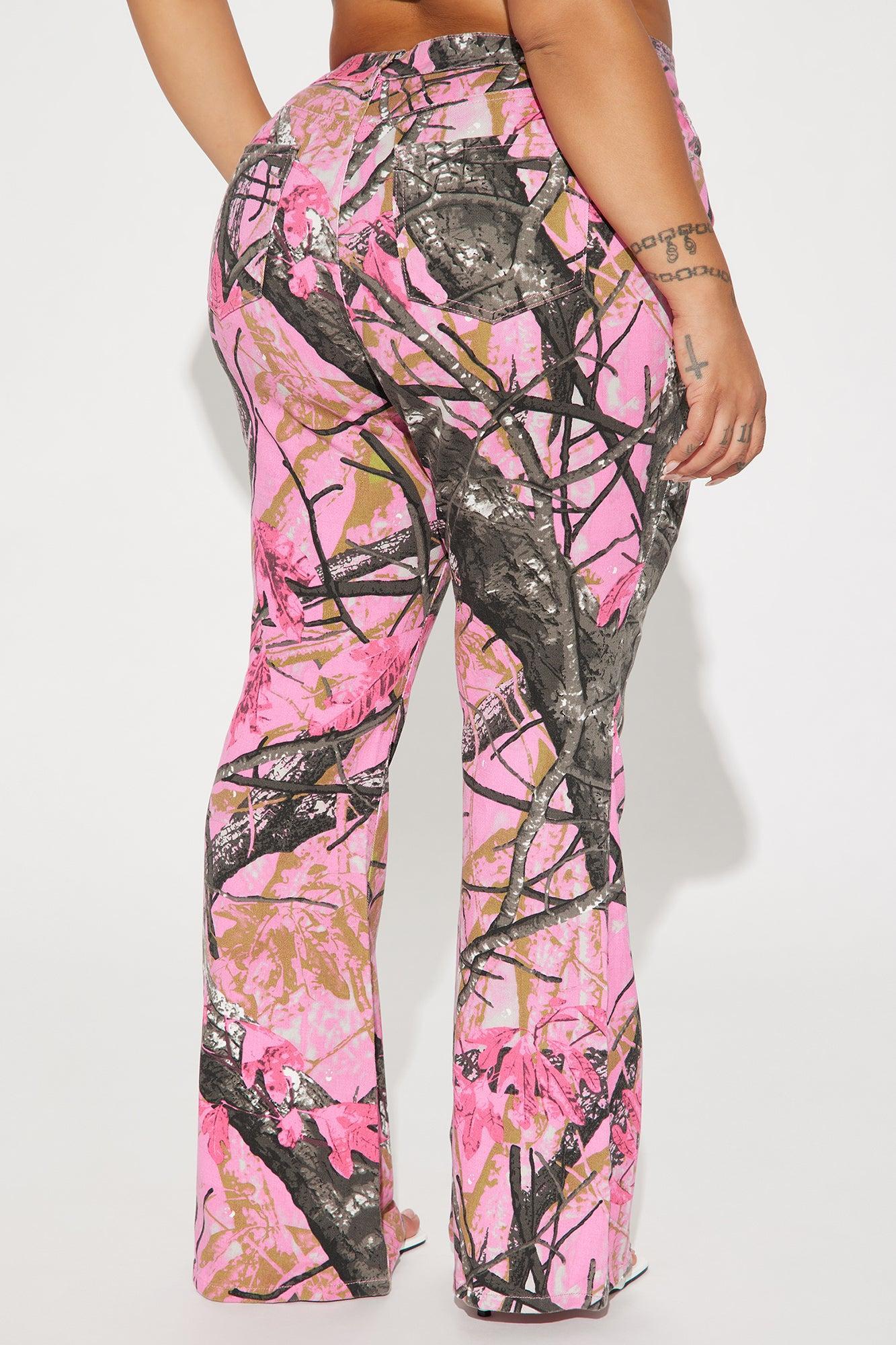 Open Season Stretch Flare Jeans - Hot Pink Product Image