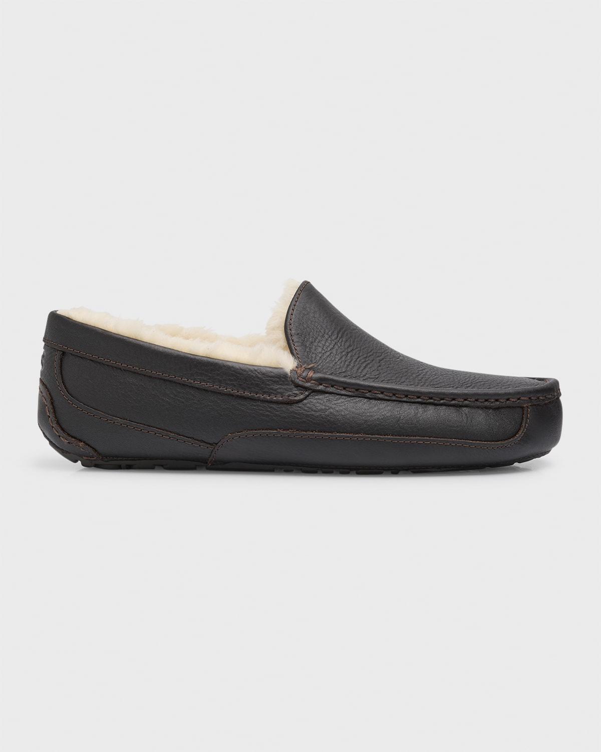 Mens Ascot Water-Resistant Leather Slippers Product Image