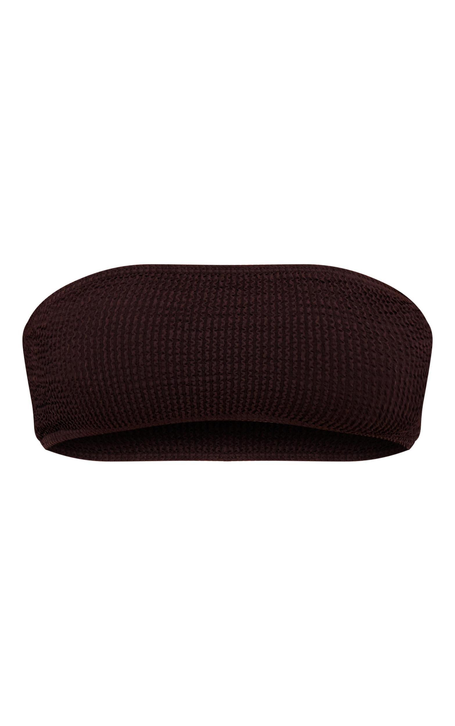 Chocolate Mix & Match Crinkle Bandeau Bikini Top Product Image