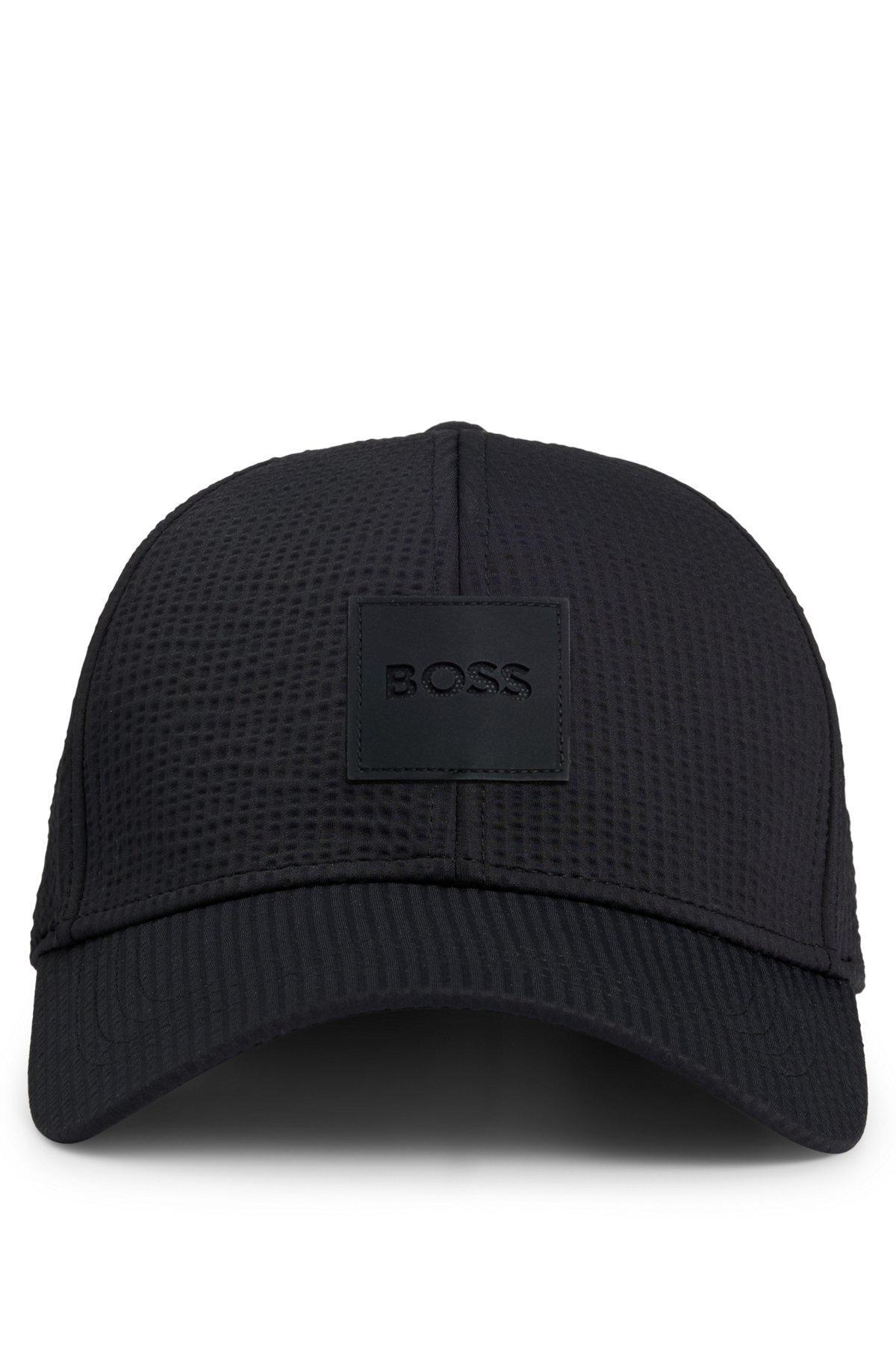 BOSS - Seersucker cap with logo patch - Black Product Image