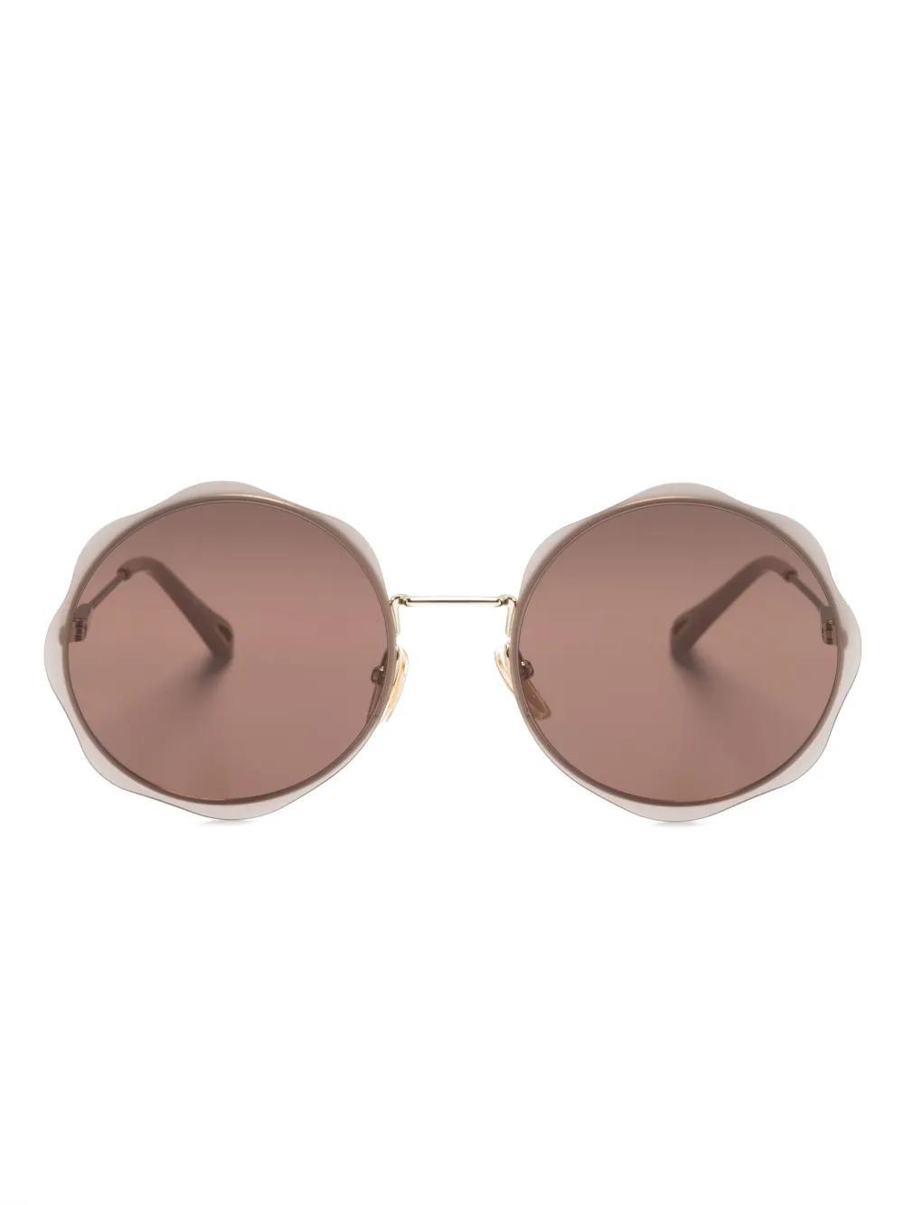 CHLOÉ Carlina Round-frame Sunglasses In Gold Product Image