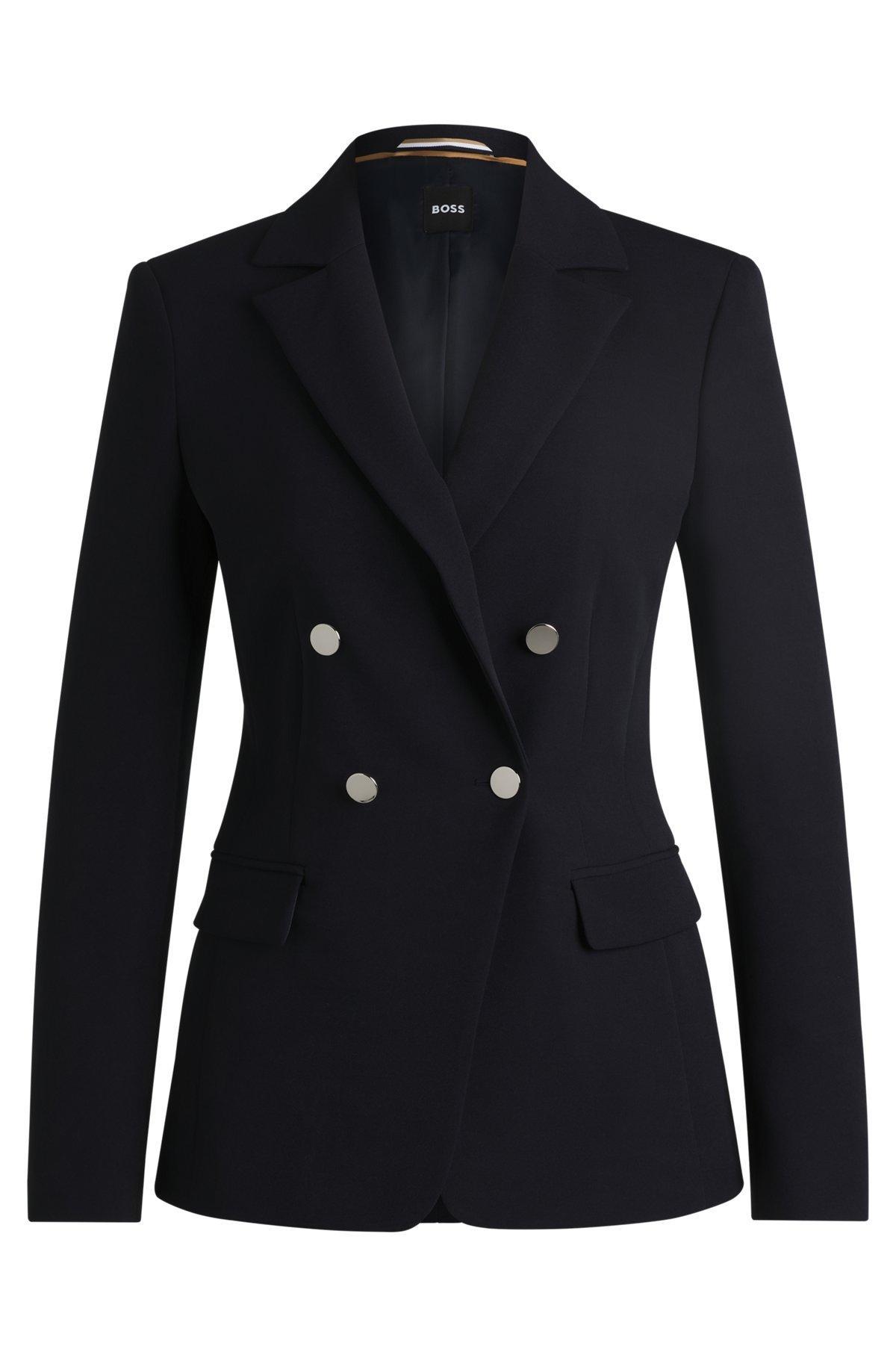 Slim-fit jacket with double-breasted closure Product Image