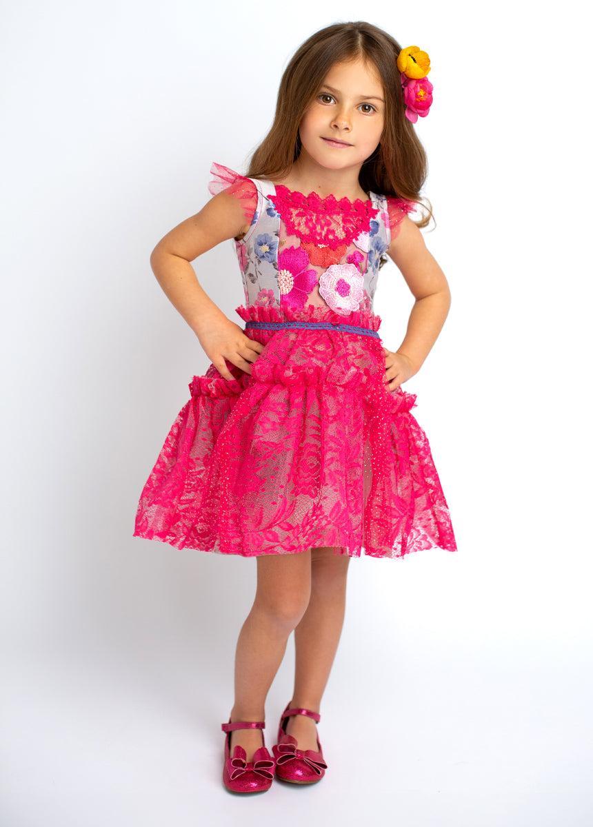 Zaliki Dress in Fuchsia Girls Product Image