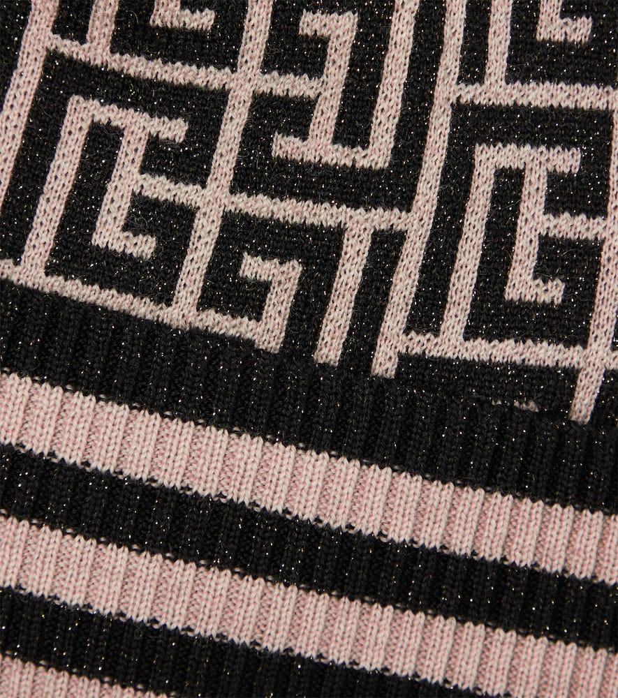 BALMAIN Embroidered Monogram Wool-blend Beanie In Glo Ivoire/noir/or Product Image