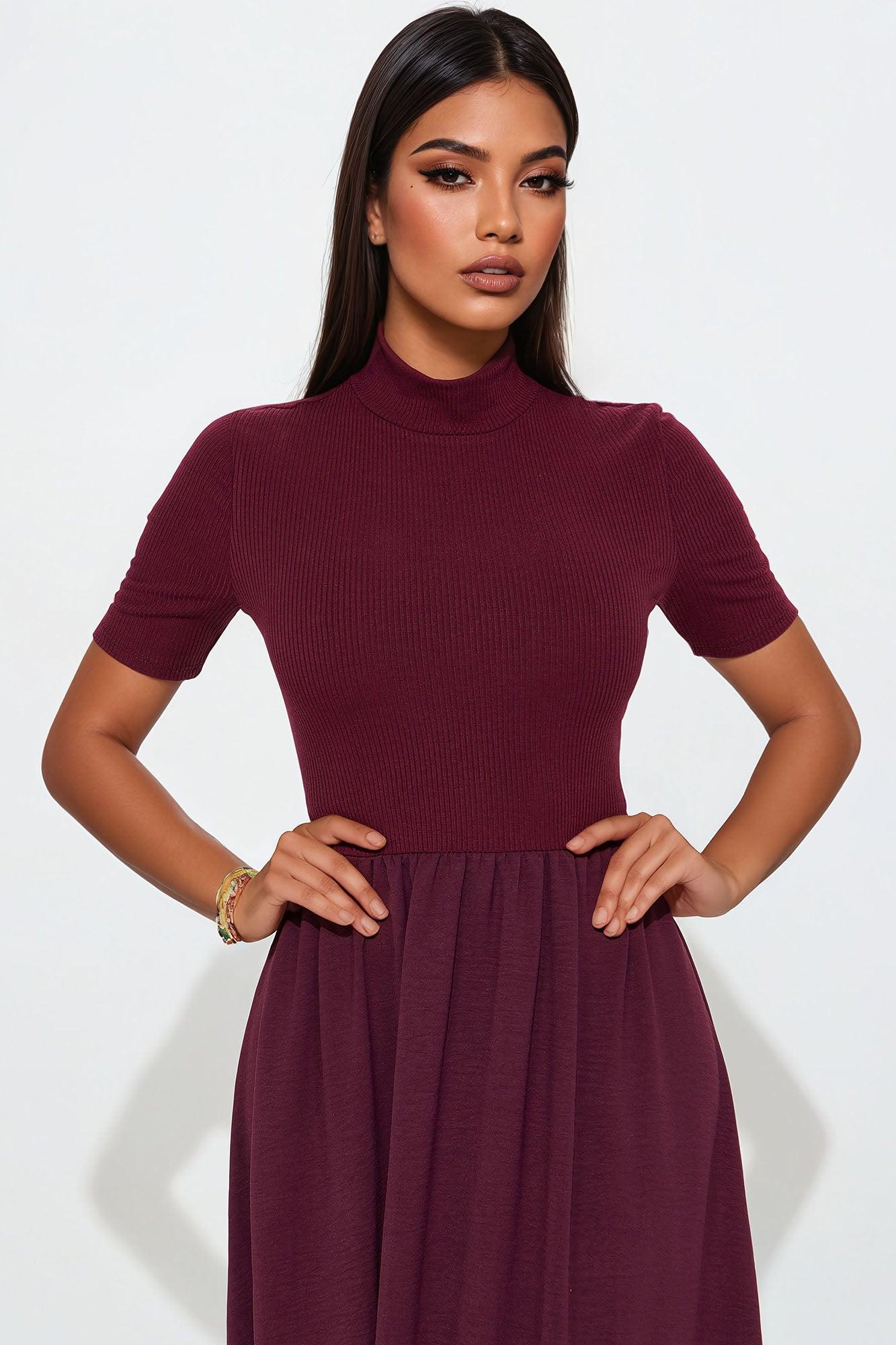 Make Up Your Mind Maxi Dress - Burgundy Product Image