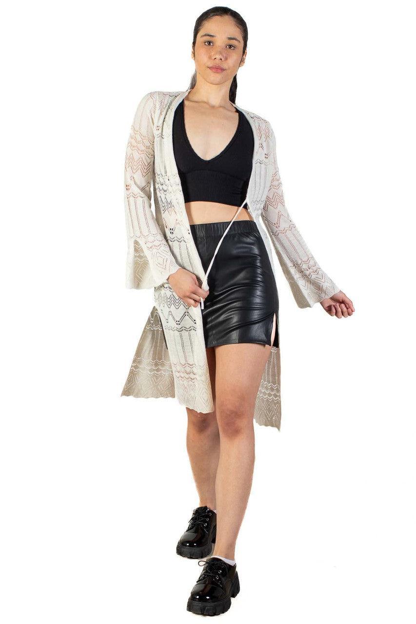 Ivory Long Pointelle Duster Product Image