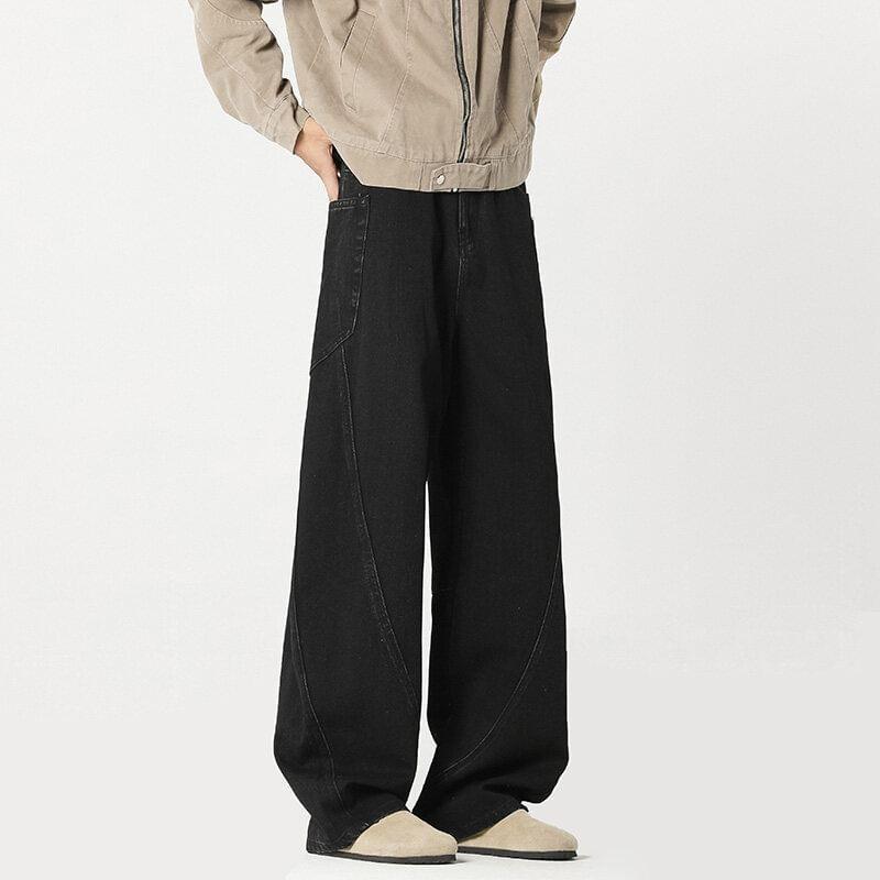 Mid Rise Washed Wide Leg Cargo Jeans Product Image