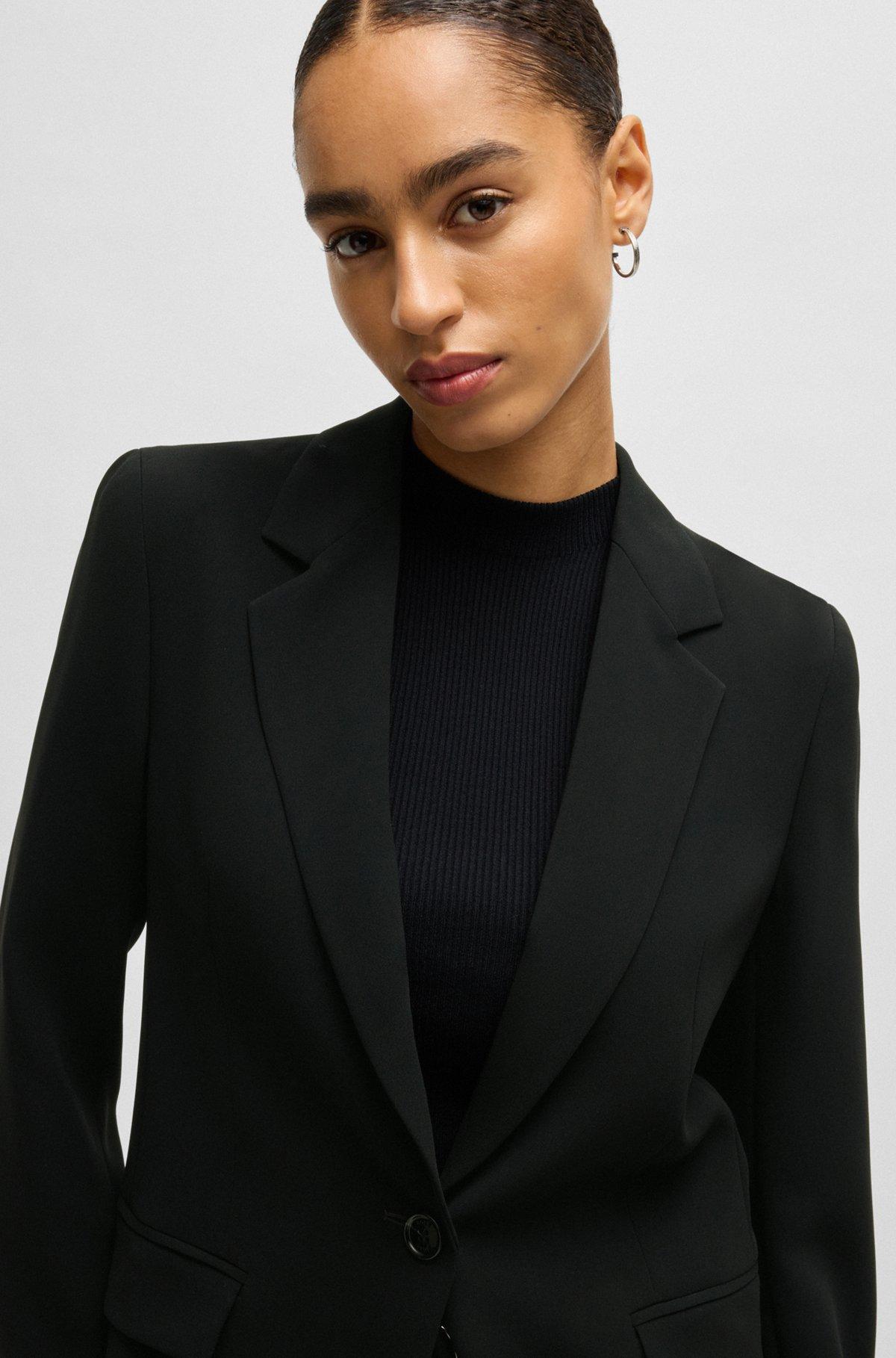 Regular-fit blazer in crease-resistant crepe Product Image