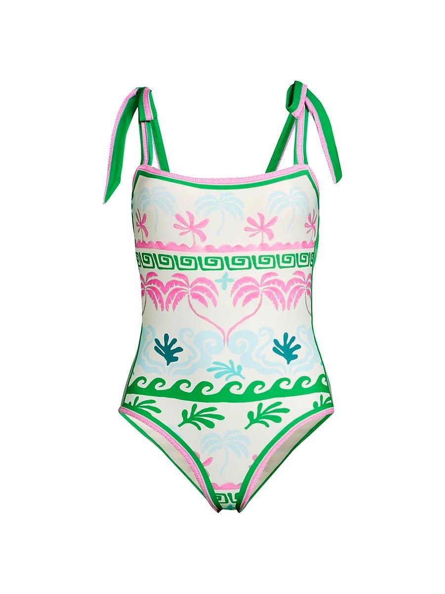 Womens Shona Palm Tree One-Piece Swimsuit Product Image