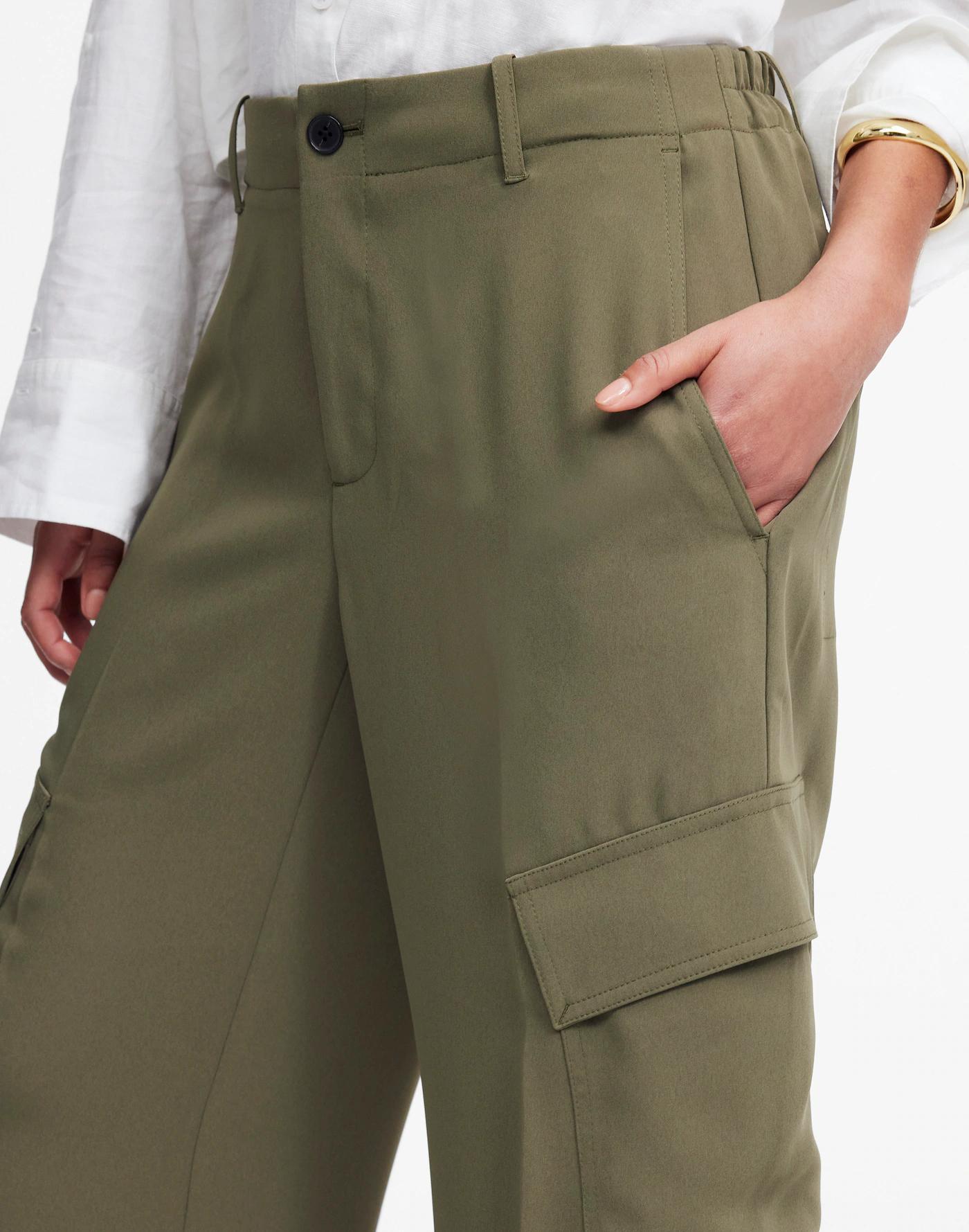 Petite Pull-On Utility Cargo Pants in Crepe Product Image