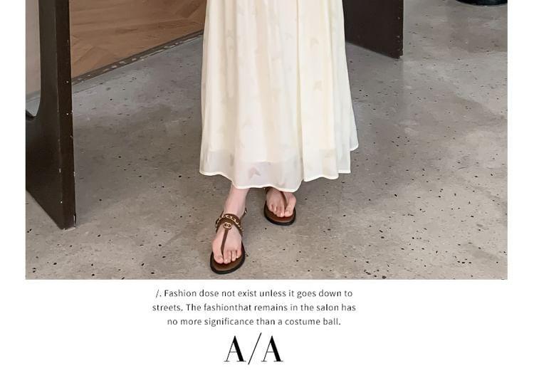 Maternity Spaghetti Strap Scoop Neck Floral Maxi A-Line Dress / Plain Light Cardigan Product Image