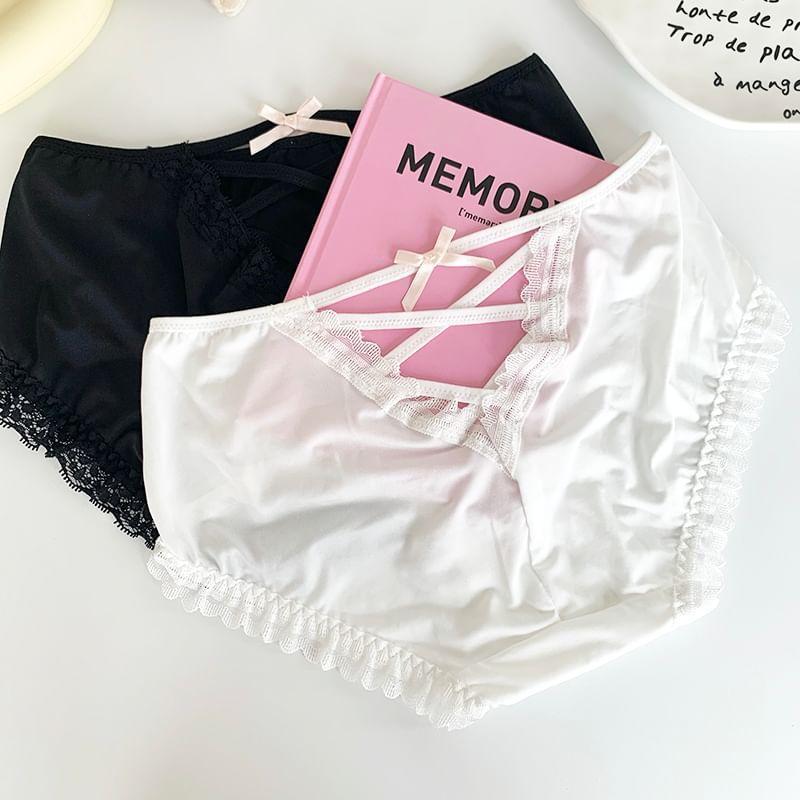 Lettering Ribbon Accent Panty Product Image