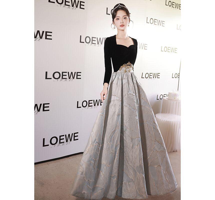 Embroidered Evening Gown Dress Product Image