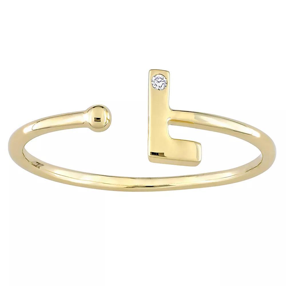 Stella Grace 10k Gold Diamond Accent Initial Open Ring, Womens Product Image