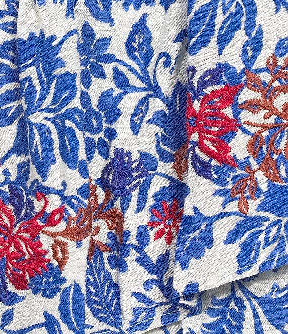 C&V Chelsea & Violet Embroidered Tiered Midi Skirt Product Image