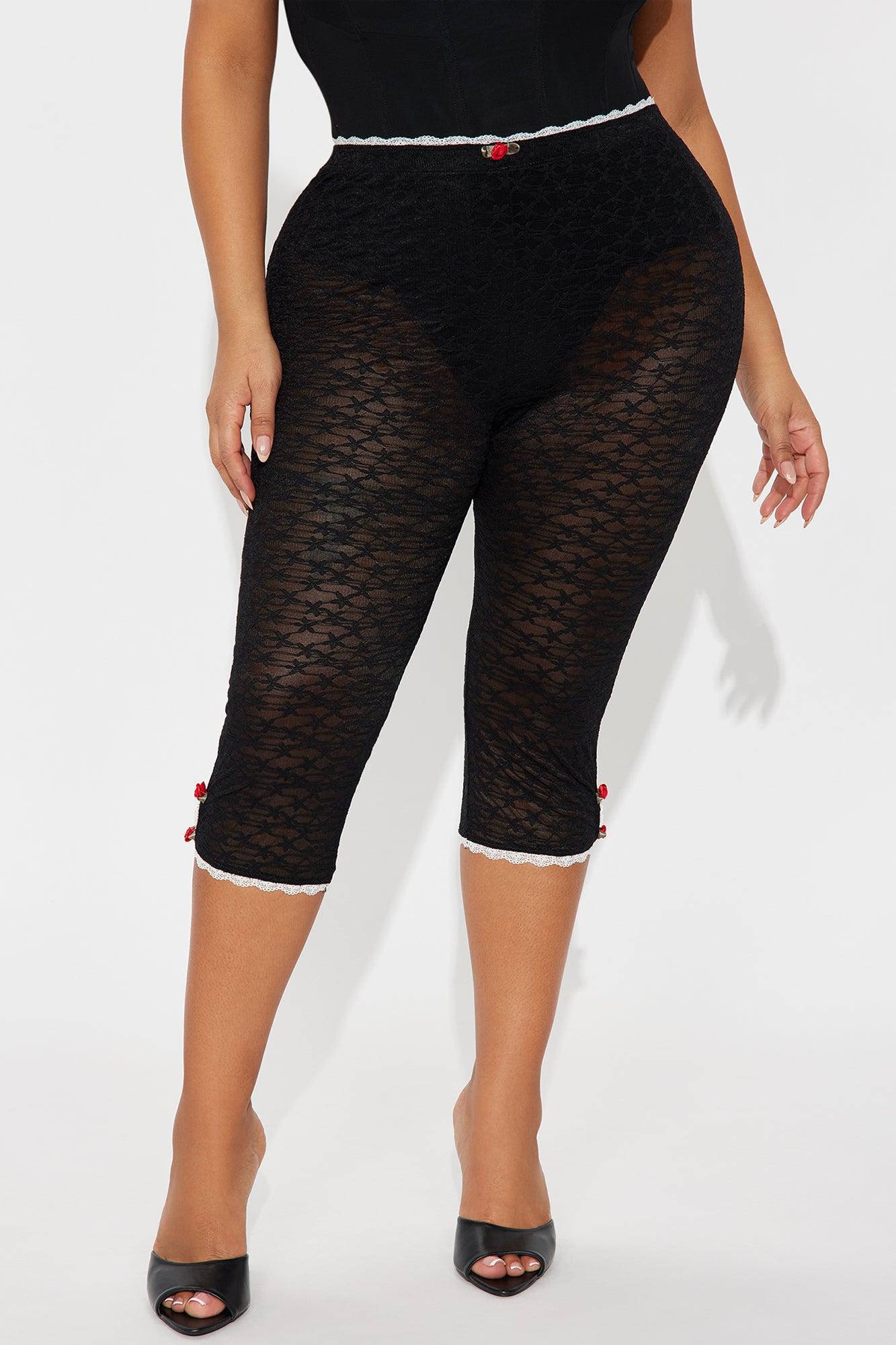 Remina Lace Capri Legging - Black/combo Product Image