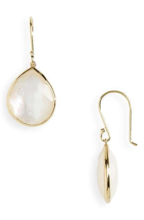 Ippolita 18K Yellow Gold Rock Candy Rock Crystal & Mother of Pearl Pear Drop Earrings Product Image