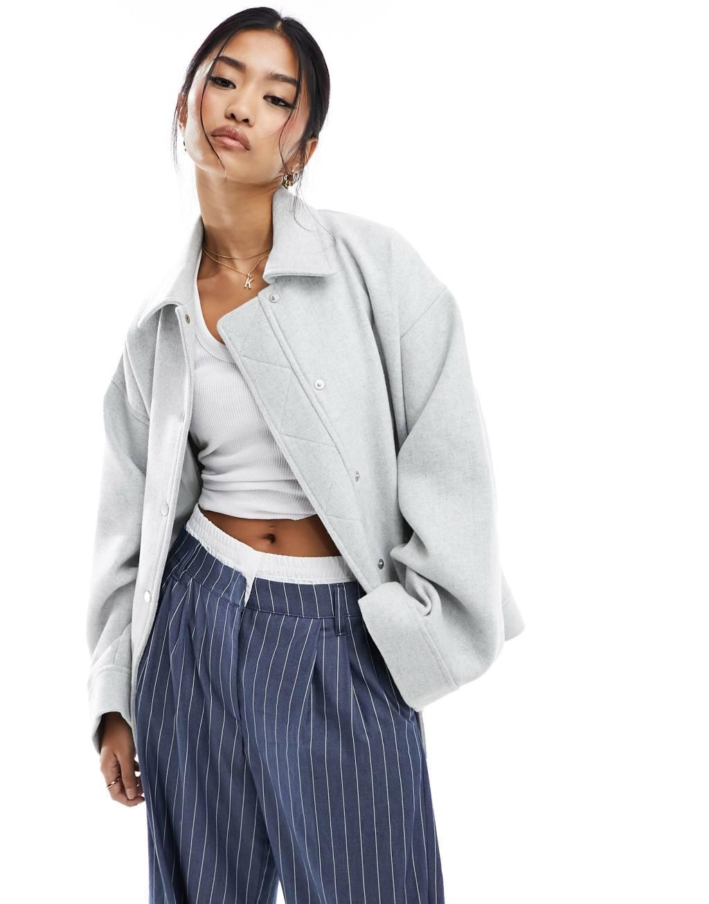 ASOS DESIGN wool blend bomber jacket Product Image