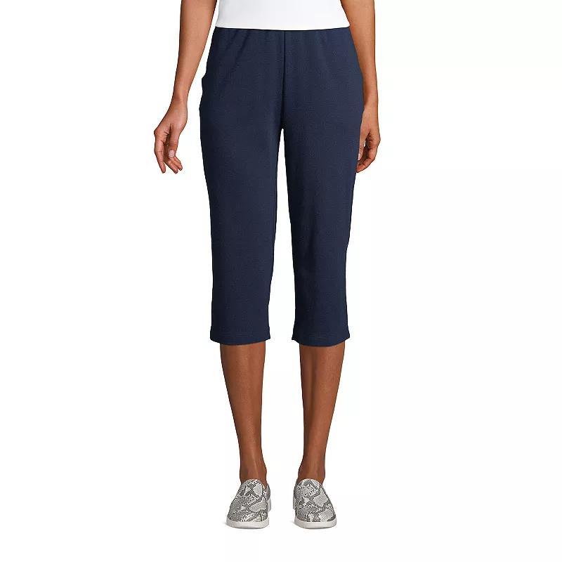 Women's Lands' End Sport High Waist Pull-On Capri Pants, Size: XL Tall, Black Product Image