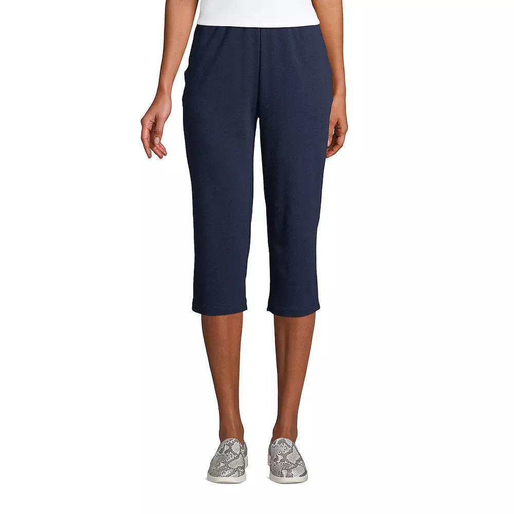 Women's Lands' End Sport High Waist Pull-On Capri Pants, Size: XL Tall, Black Product Image