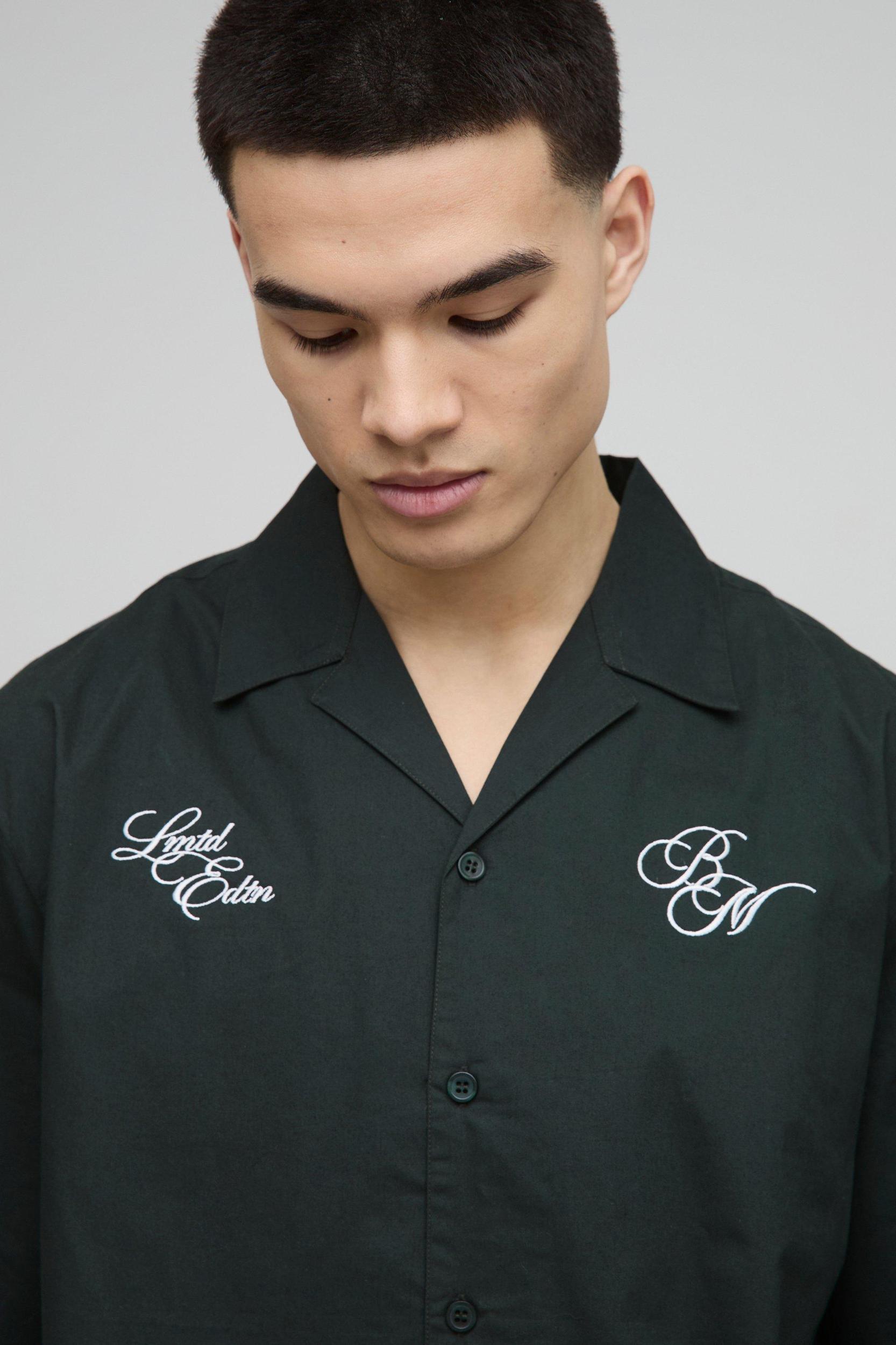 Oversized BM Peached Cotton Revere Shirt | boohooMAN USA Product Image