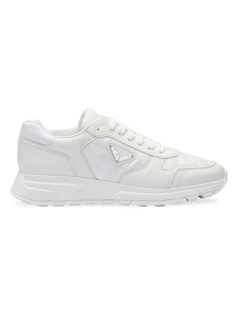 Prada Mens Leather and Re-Nylon High-Top Sneakers Product Image