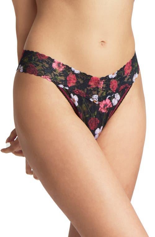 Printed Original-Rise Signature Lace Thong Product Image