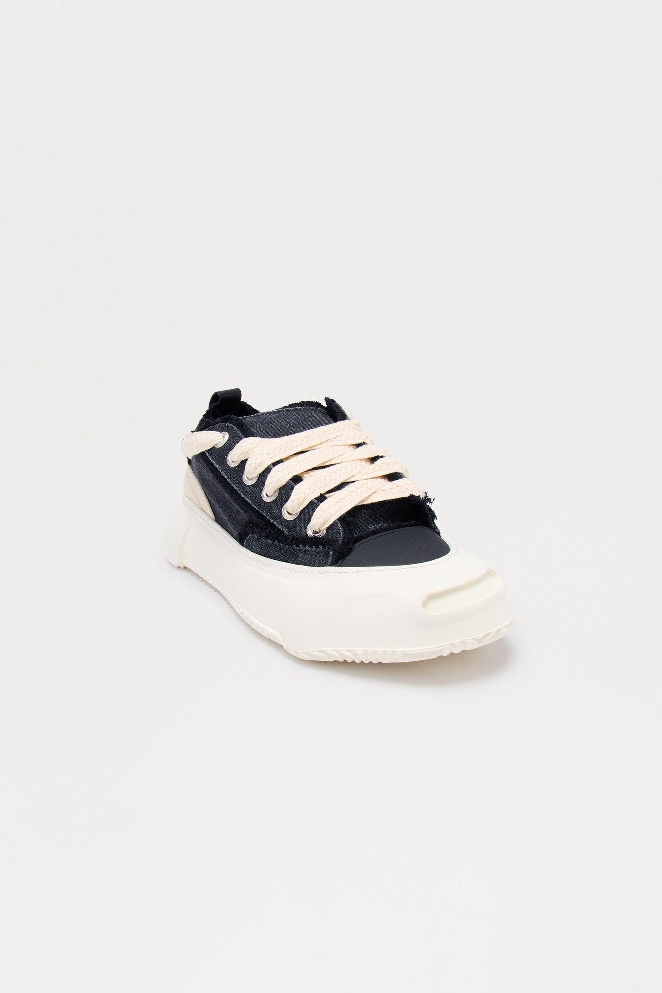 Bold Step Canvas Chunky Low Sneaker - Black/White Product Image