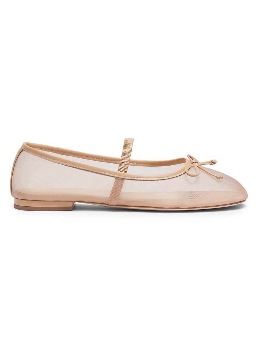Womens Mesh Bow Ballet Flats Product Image