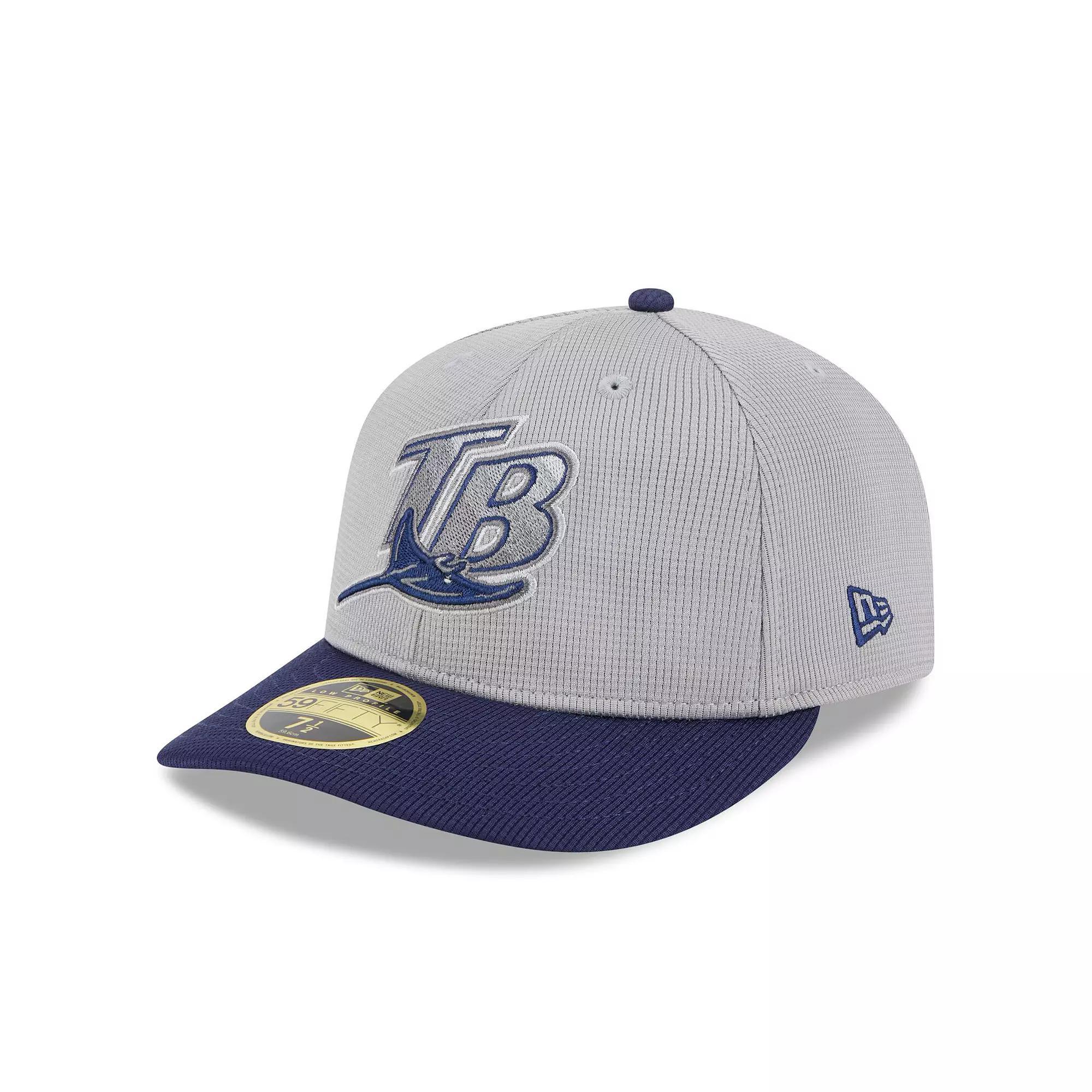 Men's New Era  Gray/Navy Tampa Bay Rays 2025 Batting Practice Low Profile 59FIFTY Fitted Hat, Size: 7 1/8, Grey Product Image