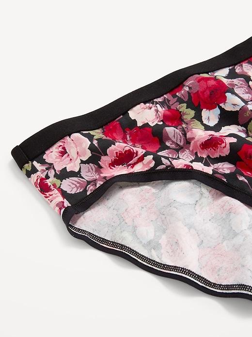 High-Waisted Lace-Trim Bikini Underwear Product Image
