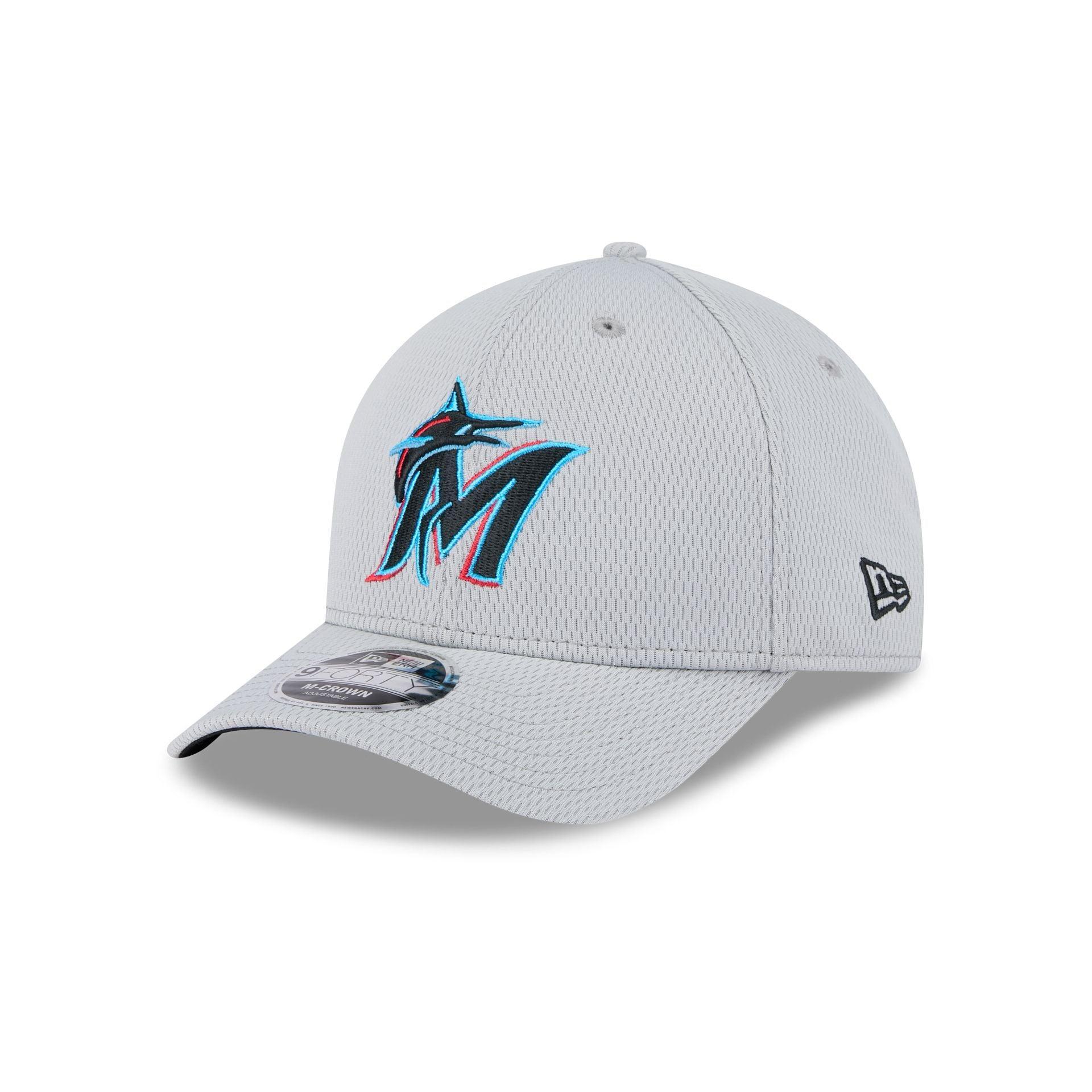 Miami Marlins 2025 Clubhouse Gray 9FORTY M-Crown Snapback Hat Male Product Image
