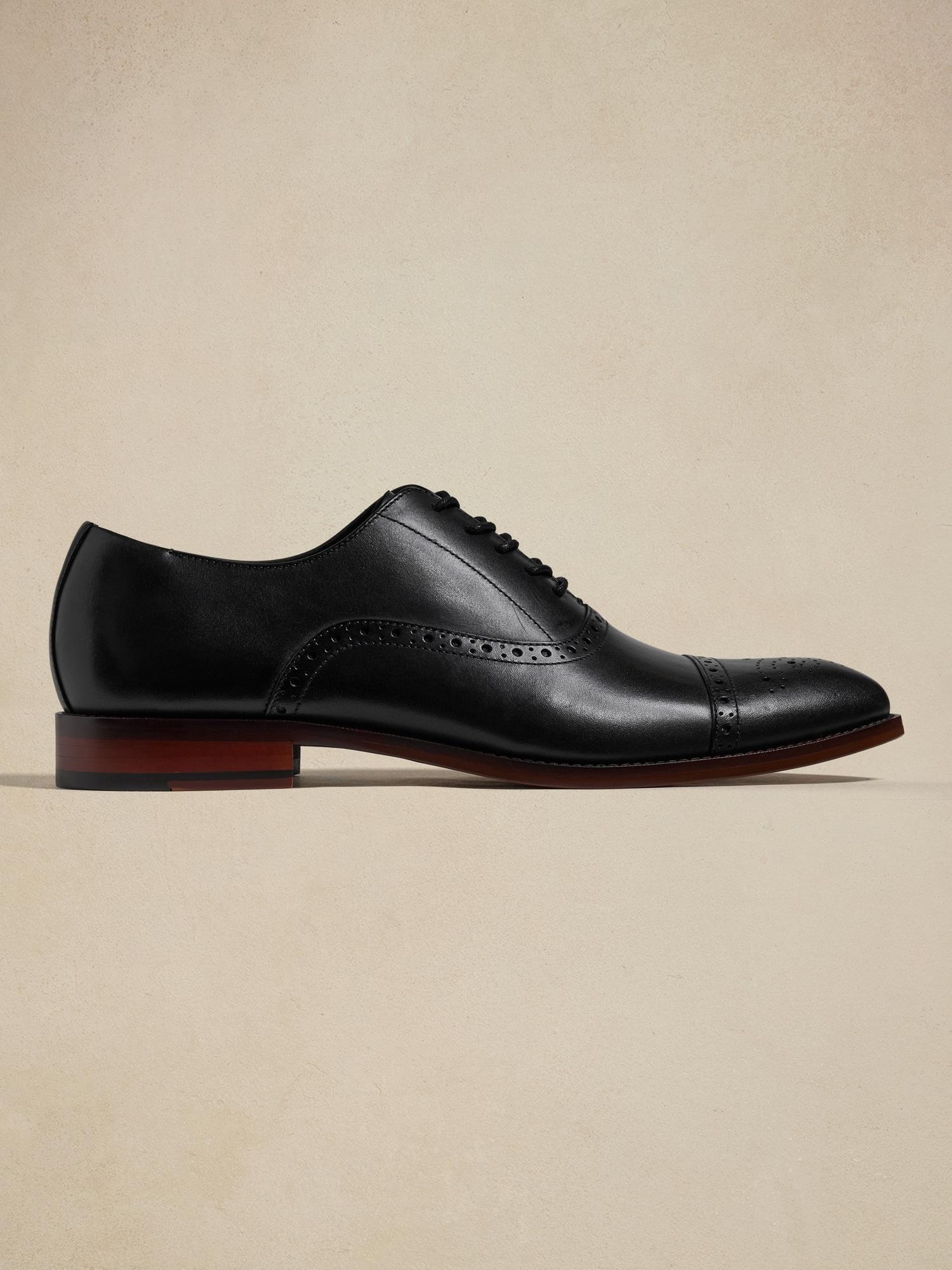 Mens Park Avenue Cap-Toe Leather Oxfords Product Image