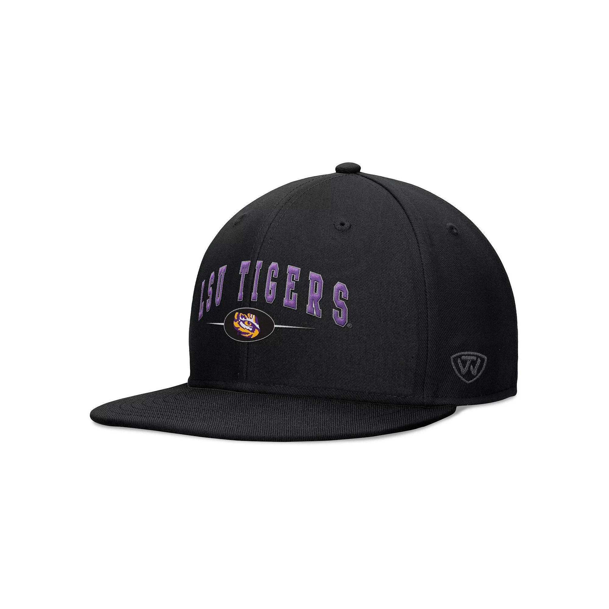 Men's Top of the World Black LSU Tigers Bullpen Snapback Hat Product Image