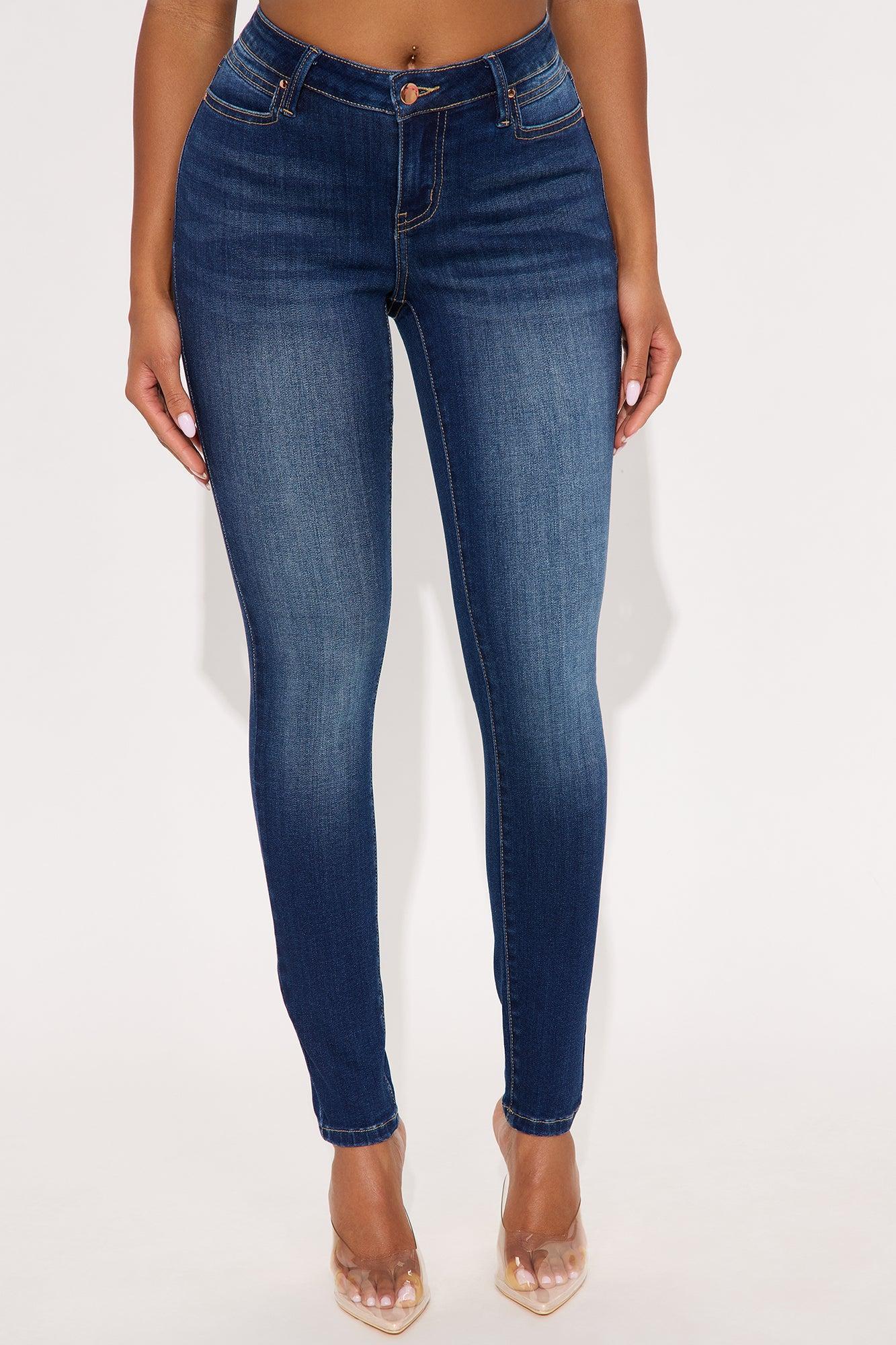 Do My Best Premium Low Waist Skinny Jeans - Dark Wash Product Image